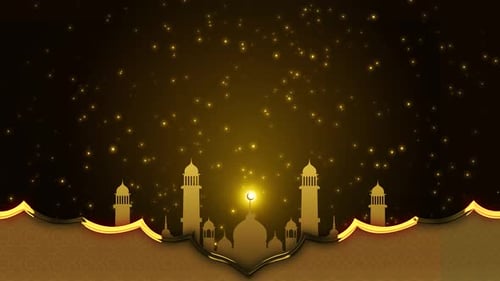 Islamic Eid Festival Glowing Lamps Lantern Greeting Celebration Abstract