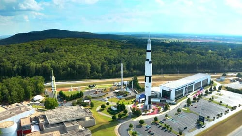 Hunstville, Alabama / USA - August 30, 2019: Aerial Drone: the U.S