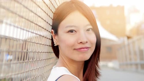 Beautiful Chinese Female Person in Fashionable Elegant Dress