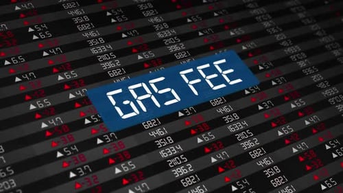 Gas Fee Rising Concept And Stock Market Chart