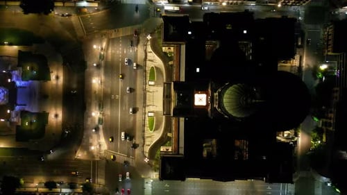 Congress of the Argentine Nation. Aerial view, Drone, Night