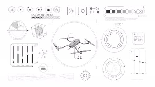 Monochrome Infographics on the Theme of Drone Technology