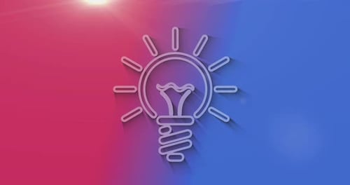 Bulb idea and creative innovation symbol 3d with shadow