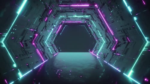Futuristic Digital Tunnel Background.Mov