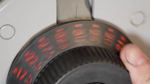 Adjustable Dumbbell Weight Reduced in Gym Close Up