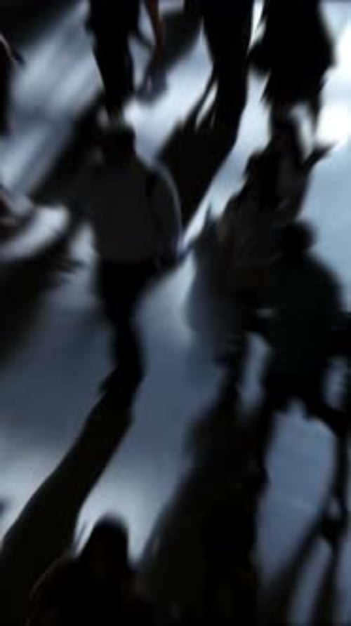 Business People Crossing Crowded City Street at Rush Hour