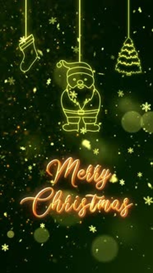 Merry Christmas Decorations Background 3 - Vertical Video