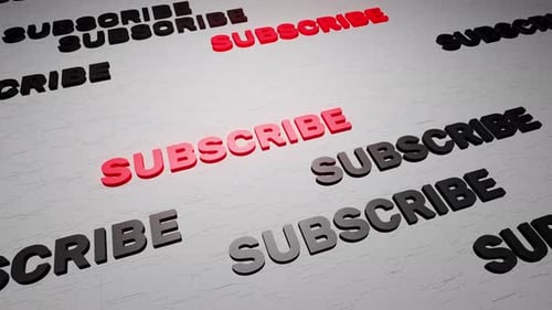 Subscribe button text on white background 3d render. Subscribe to this channel. Social network