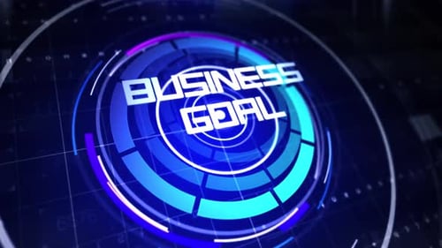 Business Goal Text And High Technology Background