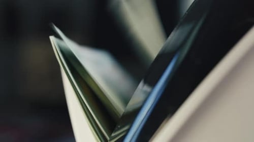 Money Counting Machine Counts Hundred Dollar Banknotes