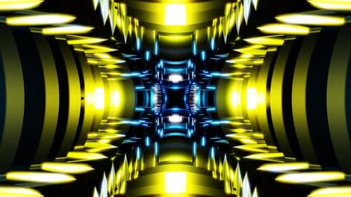 endless cyber tunnel with light reflection vj loop