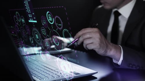 Interacting with a Laptop and a Simulated Holographic Panel