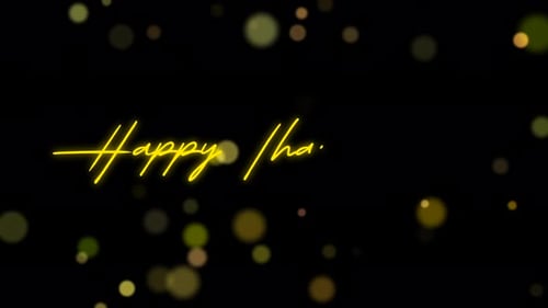 Happy Thanksgiving Day text animation in black background