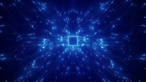 3D Artificial Intelligence AI Circuit Board Electronic Computer Hardware Technology