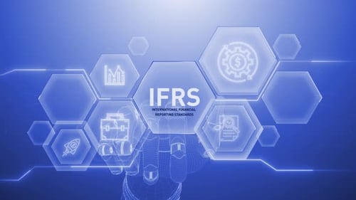 Ifrs Hand touching,Digital transformation,Science and artificial intelligence,innovation