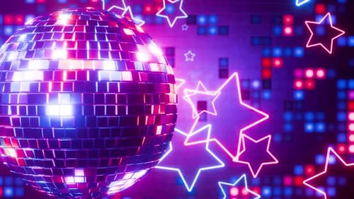 VJ-loop. Flashes of light. Disco style. Retro animation of a star. Bright light.