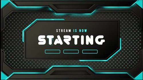Livestreaming Intro Overlay Twitch Animation Cyan Theme