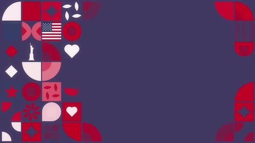 Geometric Pattern With Usa Flag Loop Background