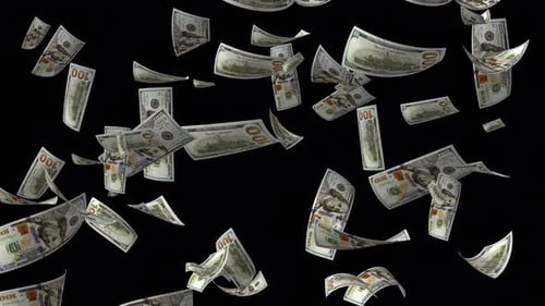 Money Falling Down Animation 4K