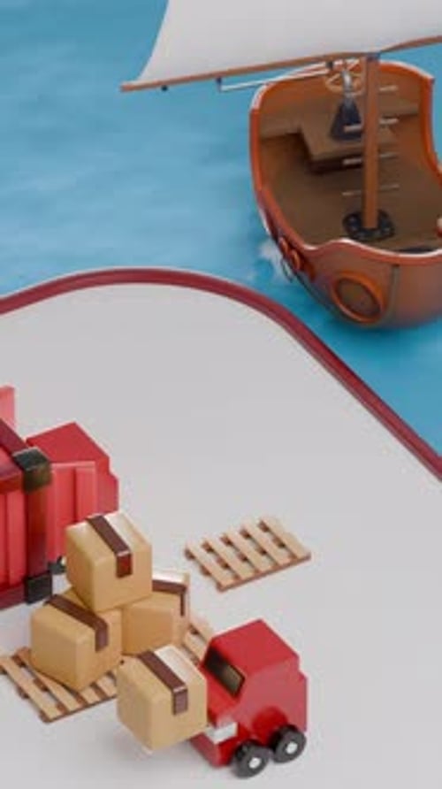3D Loop Satisfying Logistics Animation