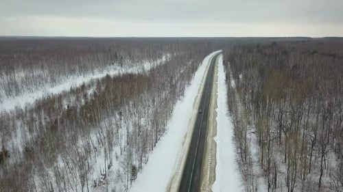 Car On The Winter Road