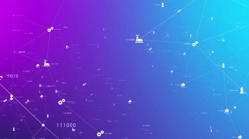 Industry 4.0 Artificial Intelligence Technology Background Animation 4K