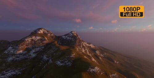 Volcano Mountain and Time-lapse Clouds