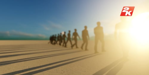 Walking Silhouette People