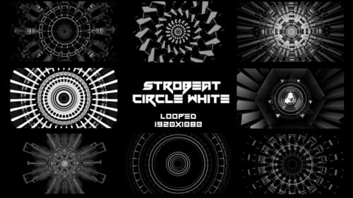 Strobeat Circle White Background VJ Pack