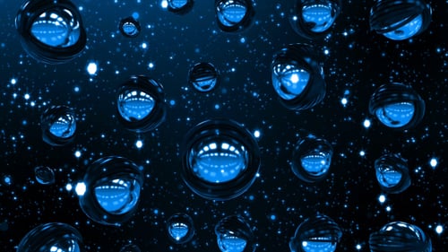 Falling Blue Spheres