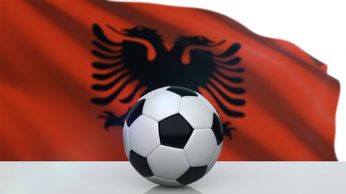 Soccer Ball with Albania Flag