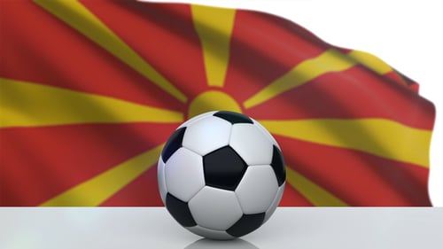 Soccer Ball with Macedonia Flag