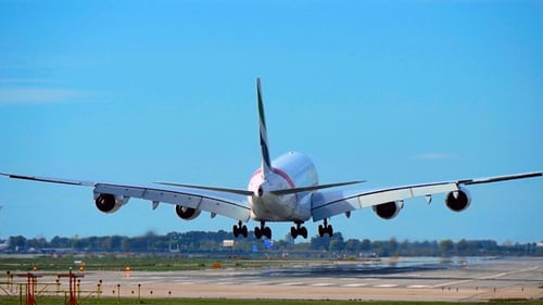 Commercial Airbus A380 Jumbo Jet Plane Landing