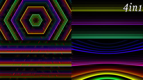 Colorful Neon - VJ Loop Pack (4in1)