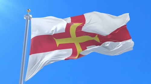 Flag of Guernsey Waving