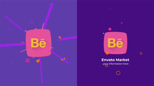 Bursty Logo Reveal – Fast Flat 2D Animation, Abstract Burst Effects, Customizable Photo Background