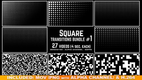 Square Transitions Bundle 1 - 4K