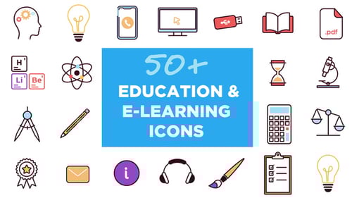 50+ Animated Icons for Education and E-learning