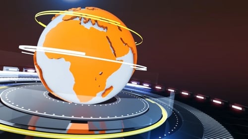 Broadcast News Intro, Orange Color Background 4