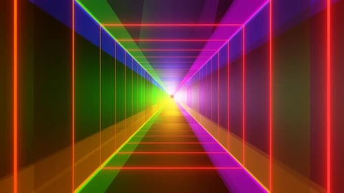 Sci Fi Futuristic Glowing Star Squares with Neon Light Lines Seamless