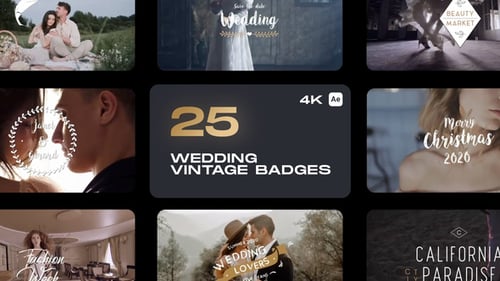 Wedding Vintage Badges
