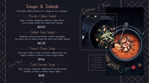 Delicious Restaurant Menu