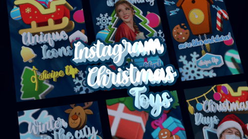Instagram Christmas Toys – 3D Icons & Vertical Holiday Stories for Christmas and New Year