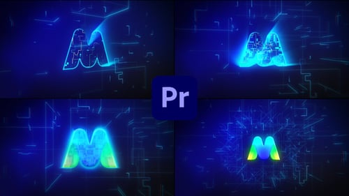 Digital Technology Rays/ Blockchain Crypto Logo