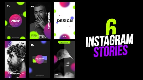 6 stories Instagram abstraites en dégradé - Premiere Pro