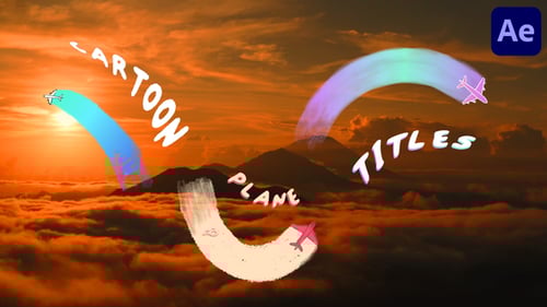 Cartoon Plane Titles for After Effects