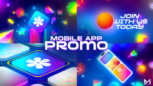 Mobile App Promo - Retro Style