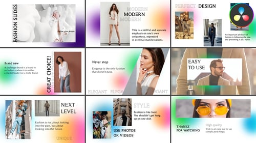 Gradient Fashion Slides for DaVinci Resolve