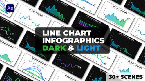 Line Chart Infographics | Dark and Light Themes