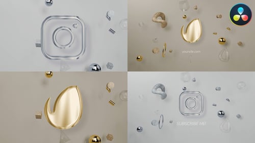 Glass Geometry Logo for DaVinci Resolve